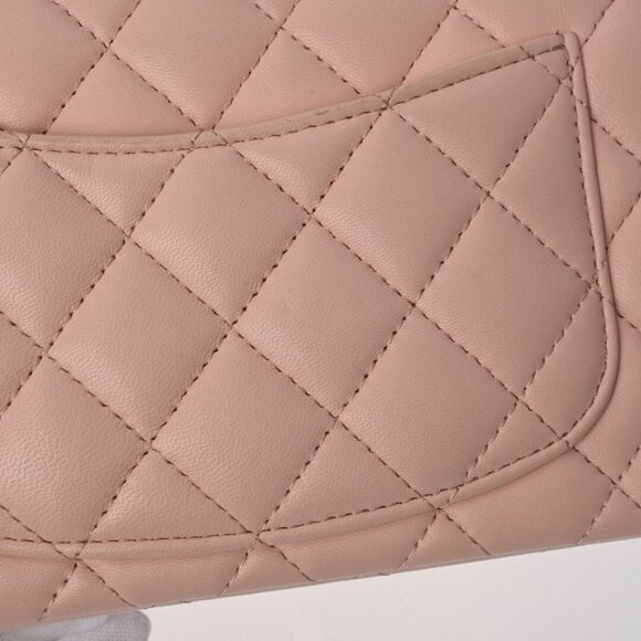 Authentic CHANEL Lambskin Quilted Mini Top Handle Rectangular Flap Bag Pink - Picture 11 of 11